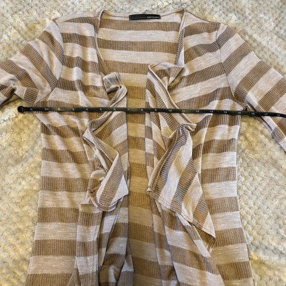 Cream and Gold Striped Cardigan - Picture 3 of 15